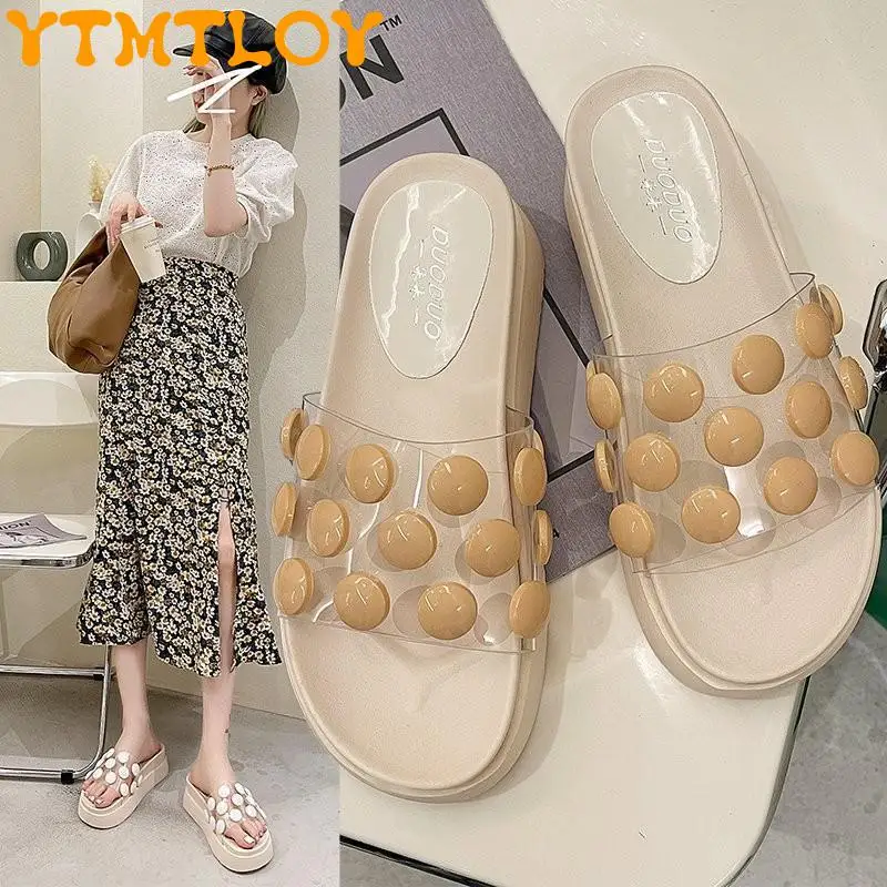 

Sandals And Slippers For Women's Outer Wear 2021 New Summer Thick-soled Tide Shoes Ladies Fashion Outing All-match Slippers