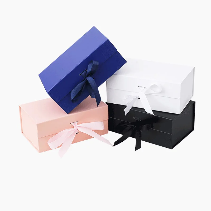 

20Pcs Folding Flip Ribbon Clothing Empty Box Wedding Party Magnetic Gift Box with Lid for Presents Birthday Valentines Christmas