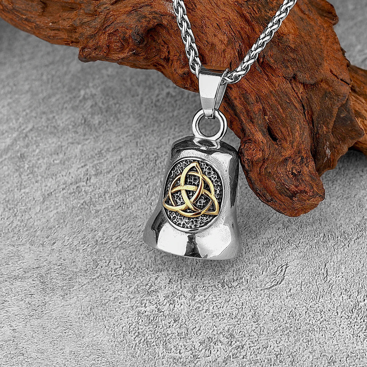 

Stainless Steel Men Necklace Pendant Retro Viking Hip Hop Christmas Bells Luxury Punk Fashion Jewelry Set Gift Wholesale