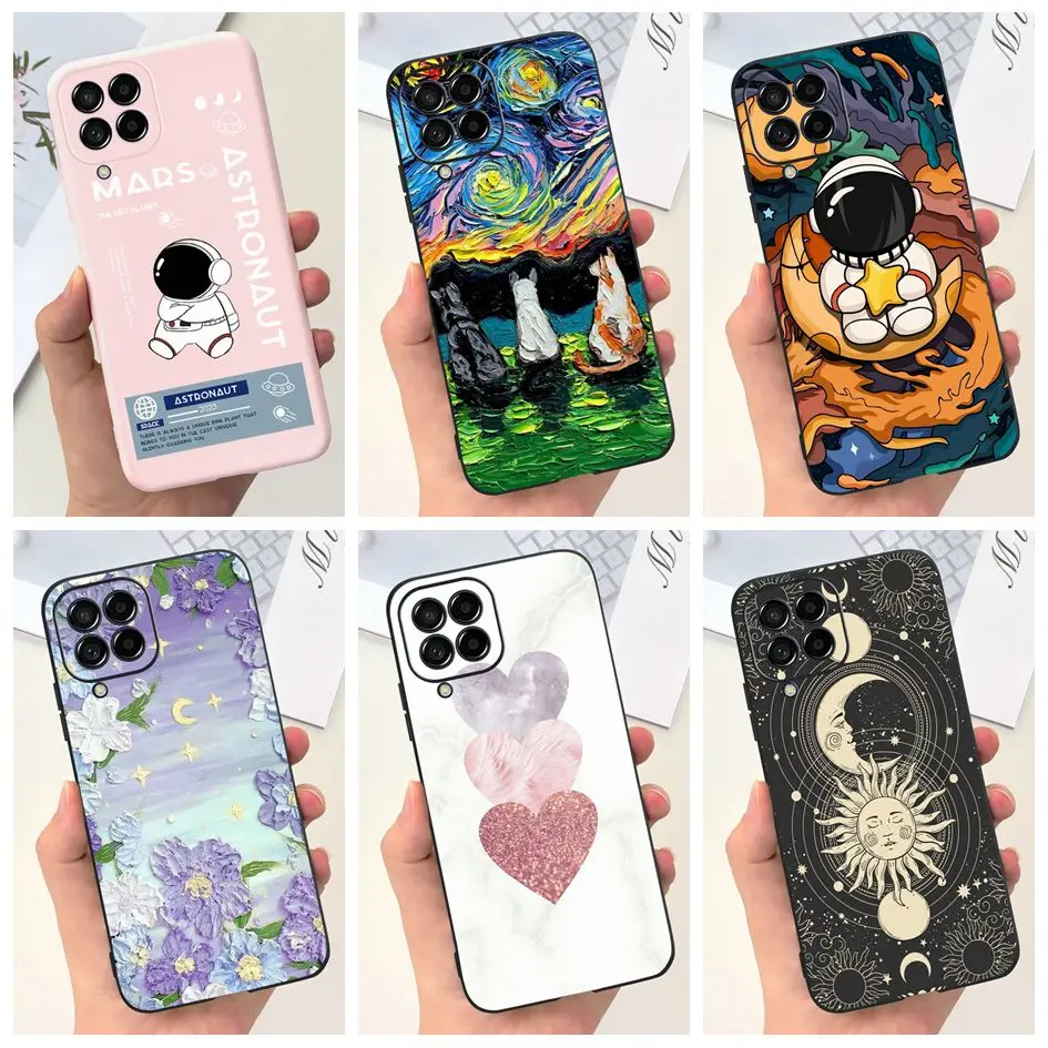 Чехол для Samsung Galaxy M33 M53 задняя крышка с милым астронавтом и цветком мягкий