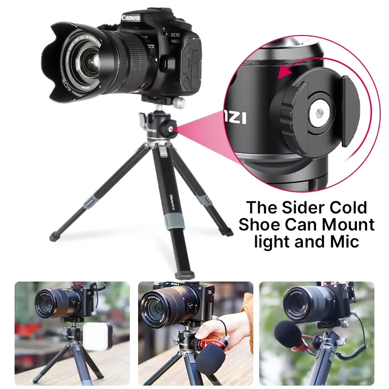 

2023 Ulanzi MT-24 Vlog Lite Metal Tripod With Ballhead Extendable 1/4'' Tripod Monopod Cold Shoe Arca Quick Swiss 2.5KG