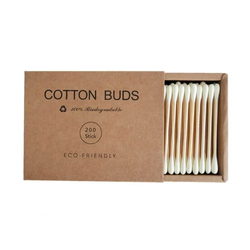 

1 Box Functional Rounded Cleaning Cosmetic Cotton Swab Cleaning Swab Anti-deform Multifunctional