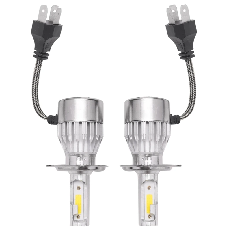 

New 2pcs C6 LED Car Headlight Kit COB H4 36W 7600LM White Light Bulbs