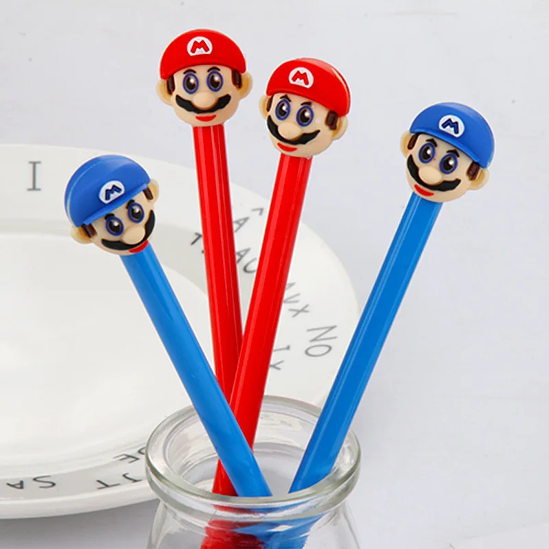 

Super Mario Creative Stationery Gel Pen Cartoon Mary Brothers Anime Game Figure Black Pen Sign Pen Stationery Kids Birthday Gift