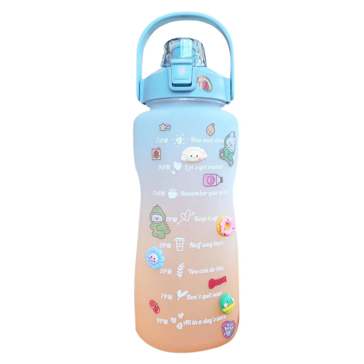 

2000 мл градиентная бутылка для воды, матовая емкость, бутылка для воды, Спортивная кружка для воды с защитой от трещин, синяя