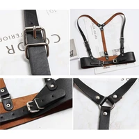 leather suspender belt punk leather harness belt underbust corset top with strap waist cincher belt sexy