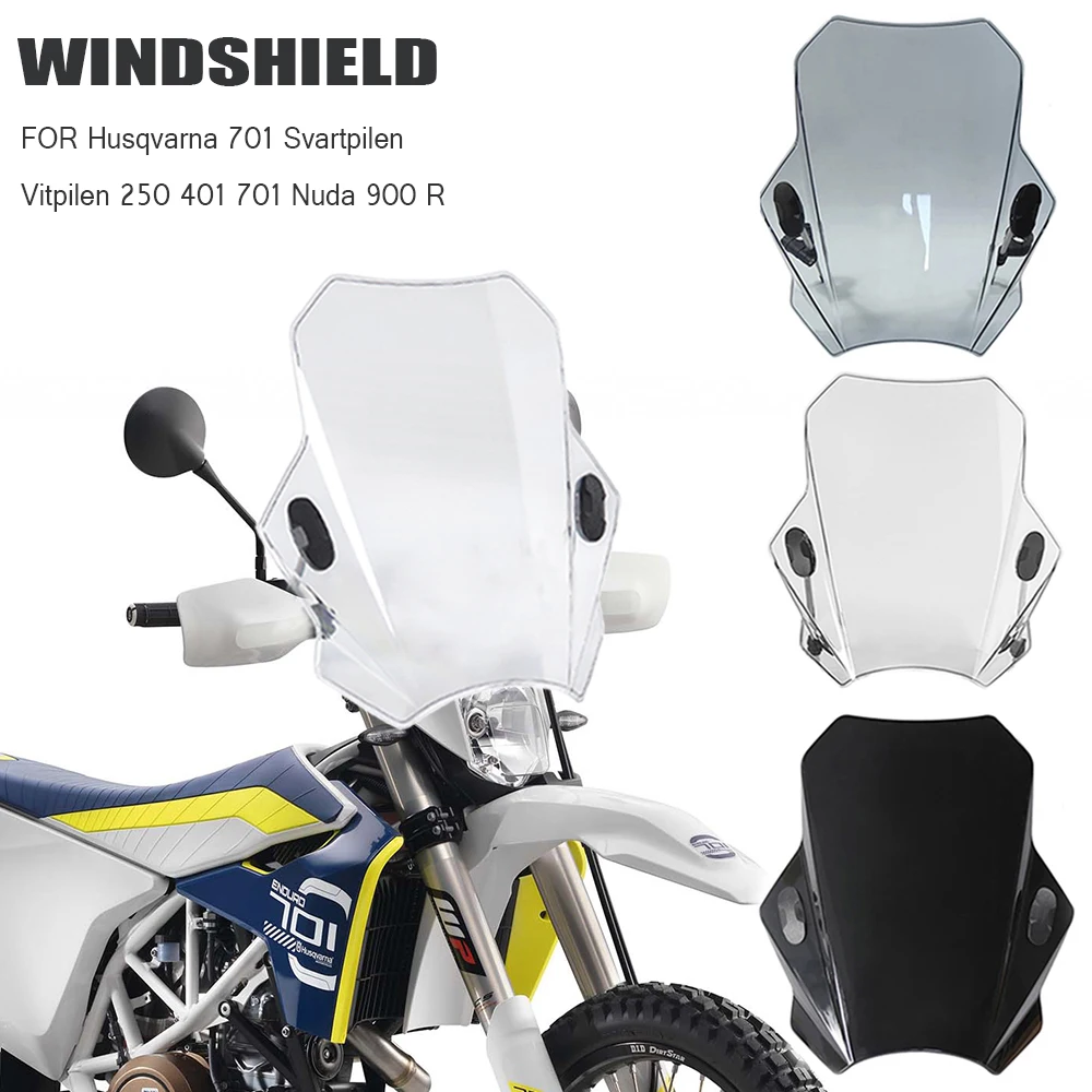 

FOR Husqvarna 701 Svartpilen Vitpilen 250 401 701 Nuda 900 R Universal Motorcycle Windshield Glass Cover Screen Deflector