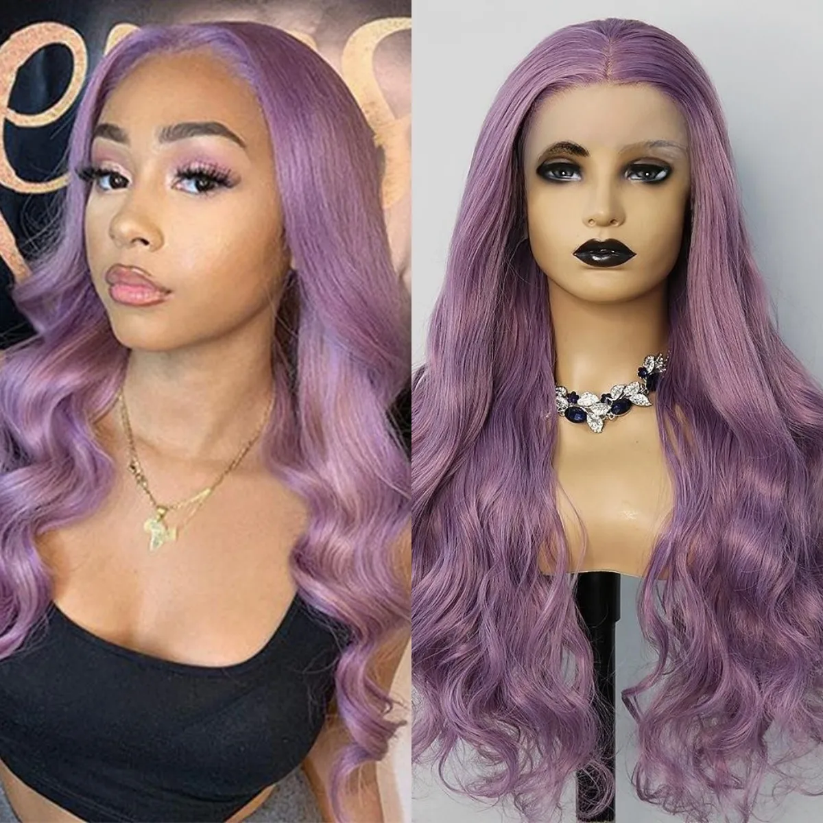 

Синтетический парик AIVA фиолетового цвета, длинный волнистый парик из высокотемпературного волокна, парик для косплея Drag Queen, 180%