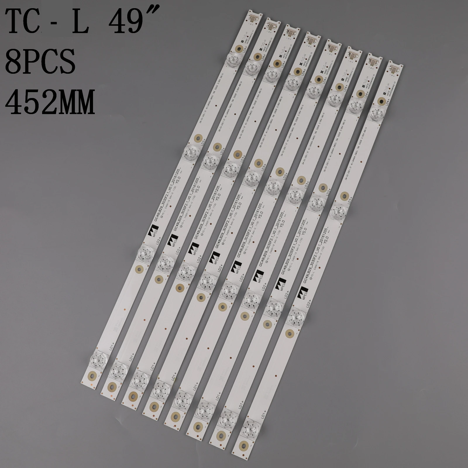 

100% new Led bar light For TCI 49P3F 49A950C GIC49LB29-3030F2.1-V0.1-2016120