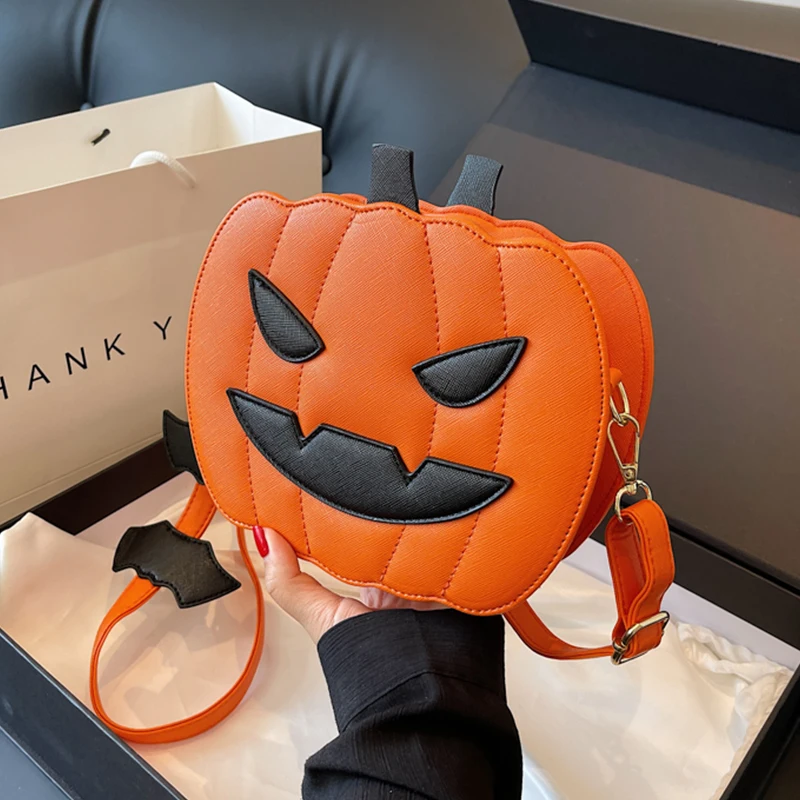 

Halloween Pumpkin Bag for Lady Girls Creative Versatile Crossbody Bag Korean Style Women Handbag Phone Bag Gifts for Children