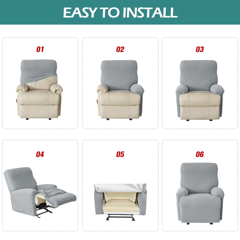 Recliner Chair Cover Stretch Thick Soft Slipcover Couch Armchair 4 Separate Piece Elastic Protector |