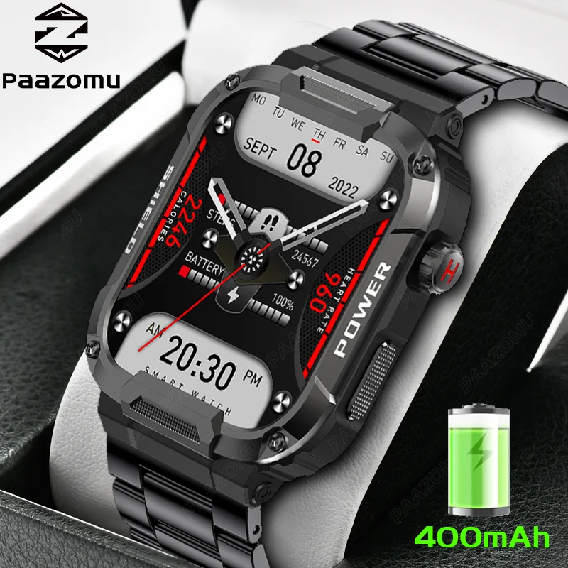 

Outdoor Smart Watch Men 1.85 inch 400mAh Fitness Tracker Custom Dial Heart Rate IP68 Waterproof Bluetooth Call Sport Smartwatch
