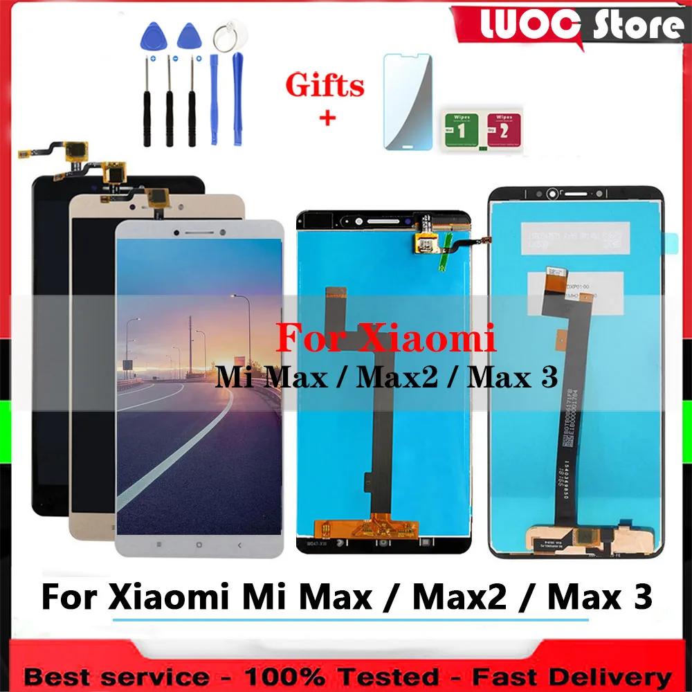

Super Original LCD Display For Xiaomi Mi MAX 2 3 Touch Screen Digiziter Assembly Parts LCD With Frame For Mi MAX 2 3 Replacement