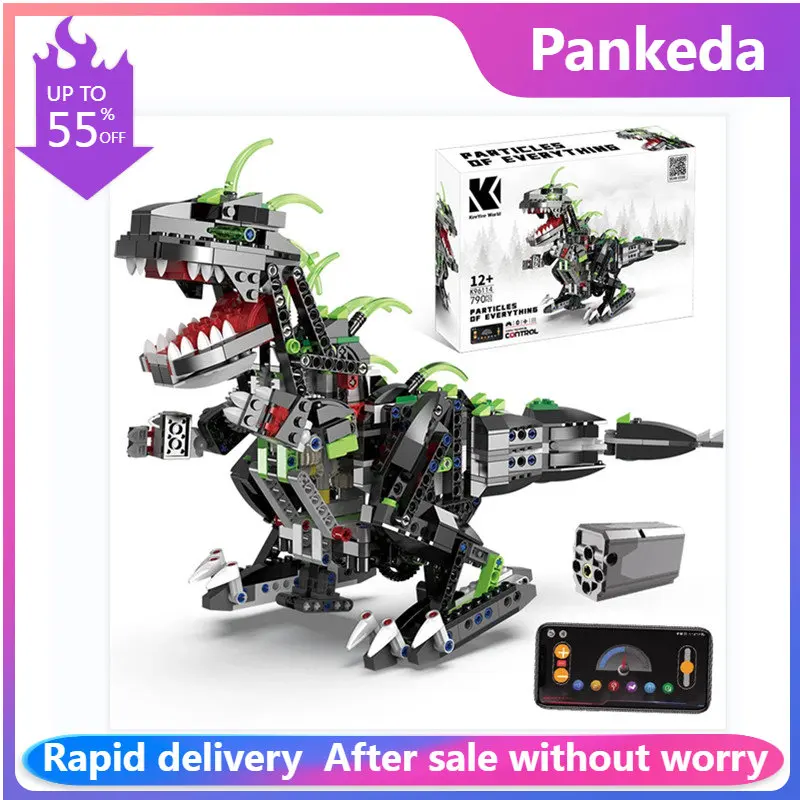 

Jurassic World T-rex K96114 Dinosaur APP Remote Control Bricks Building Blocks Program Moc Toys For Children Kids Gift Sets toy