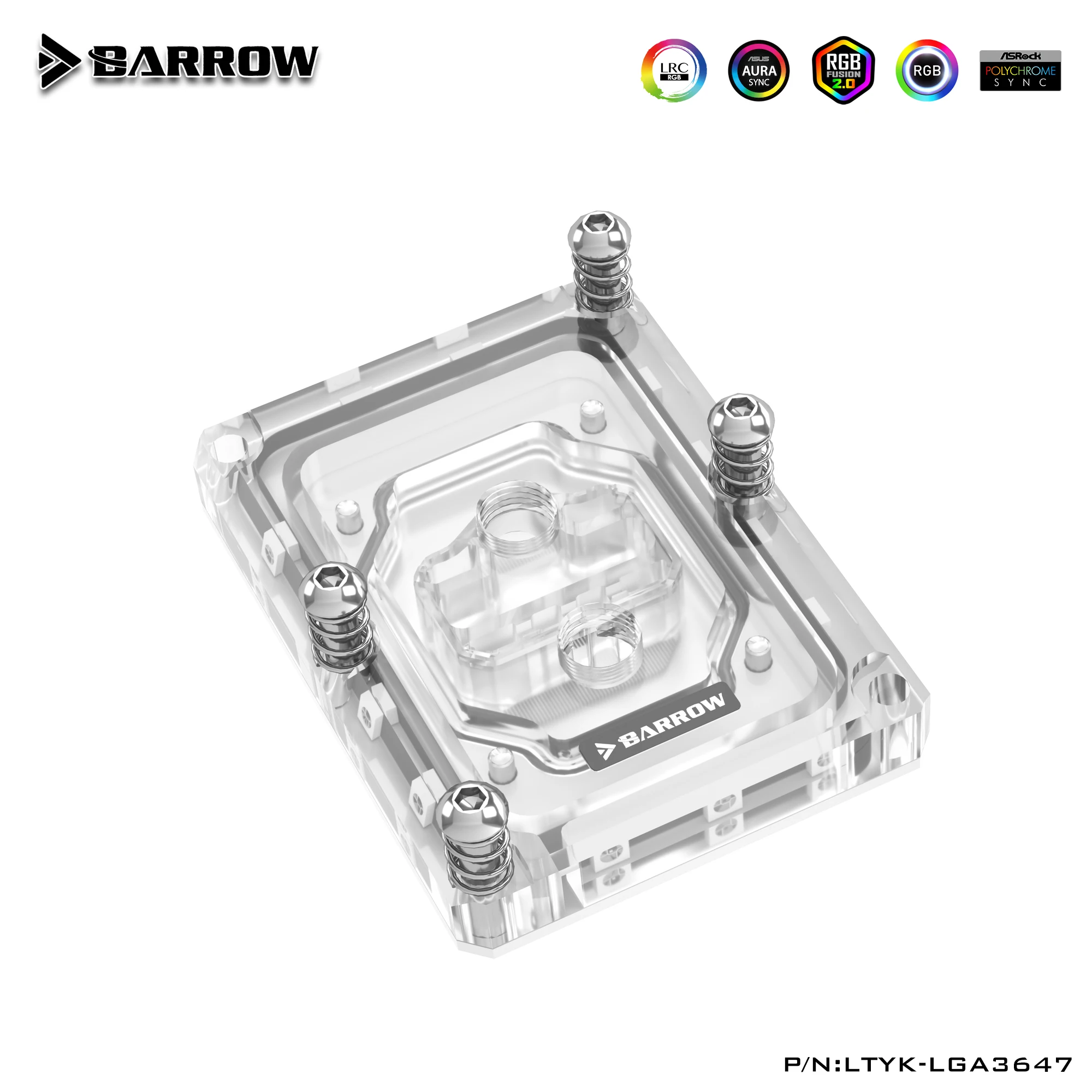 Barrow CPU Water Block use for Intel SKYLAKE-E-LGA3647 Socket RGB Light compatible 5V GND 3PIN Header in Motherboard Copper