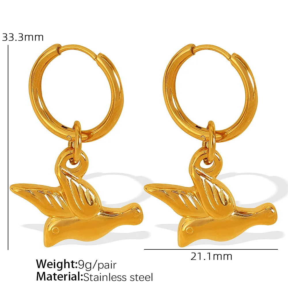 Keen-on 18-каратное золото с покрытием в виде птицы кулон ожерелье серьги-кольца для