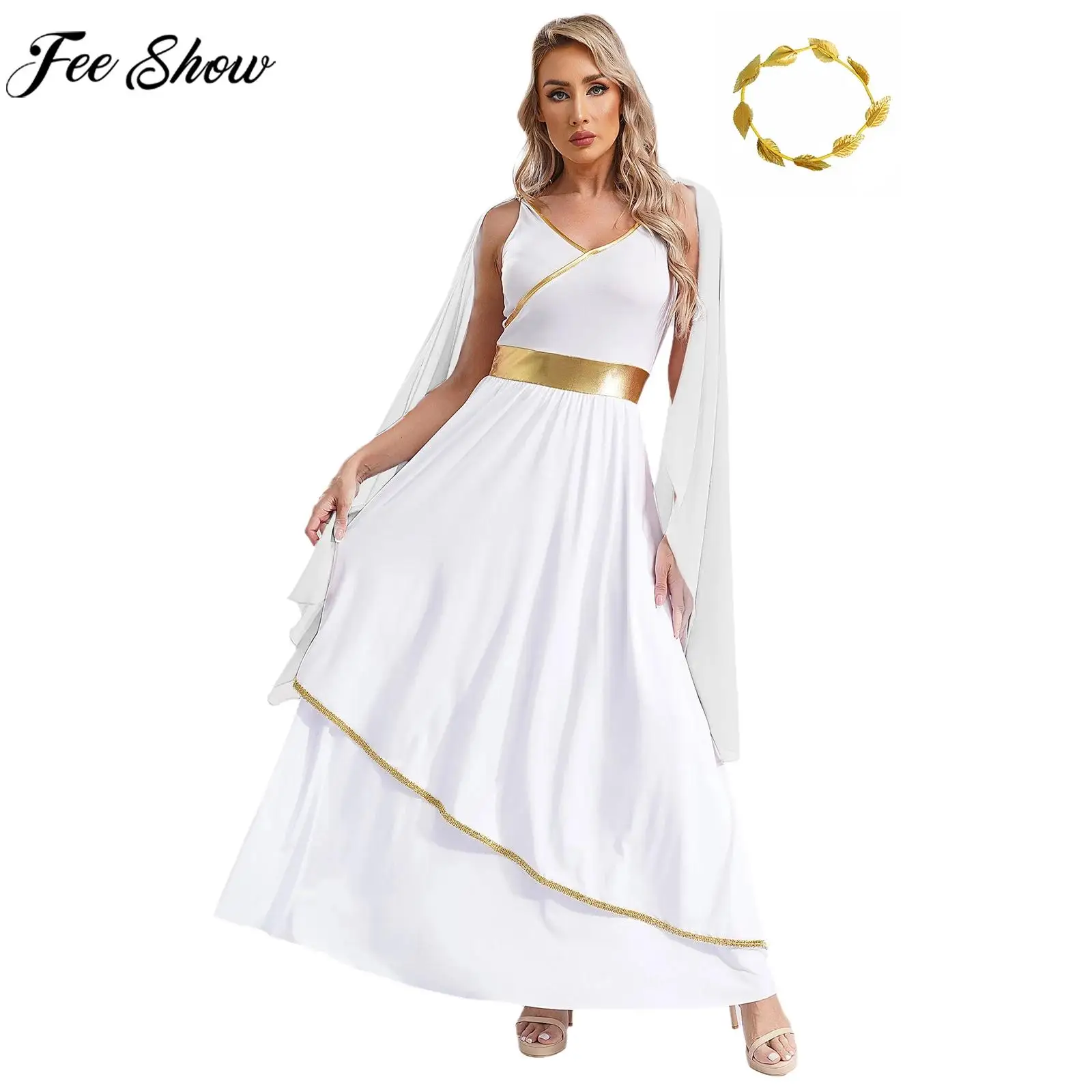 Женский костюм на Хэллоуин древнегреческий римский Афина богини королева