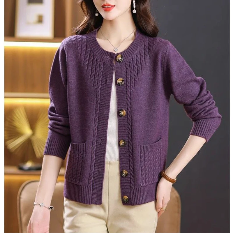 Женский однобортный трикотажный кардиган