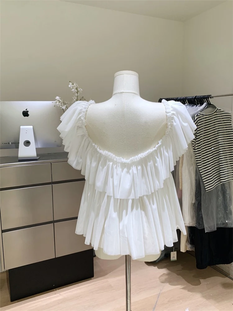 Женский винтажный топ на бретелях летний без рукавов в стиле мори Y2k уличная