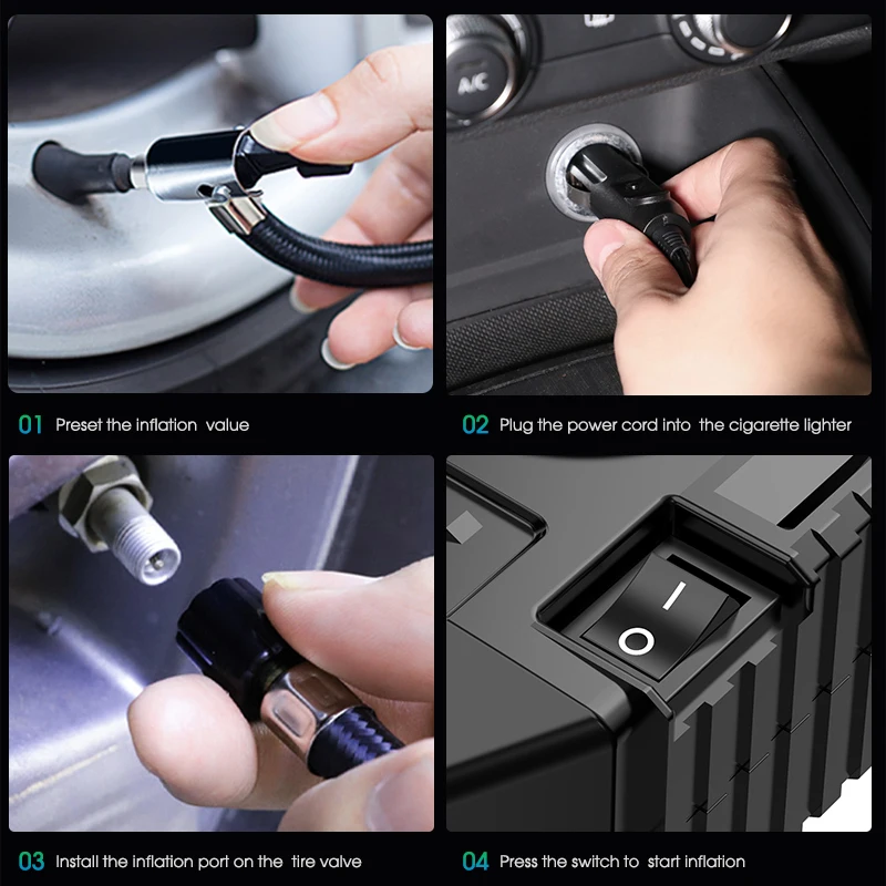 Воздушный Автомобильный Компрессор CARSUN насос для накачки шин портативный