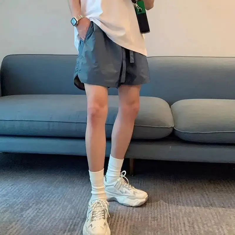 

2023 New High-End Summer Short Pants For Men Loose Fitting Solid Color Trendy Men's Shorts Casual Sports Pants