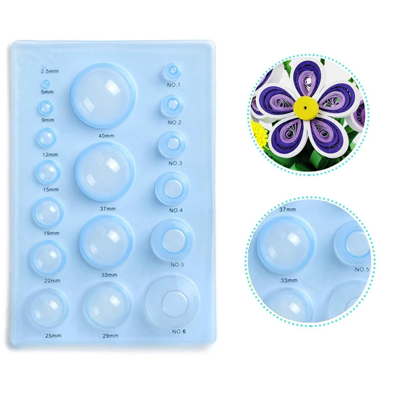 

New Arrival DIY Paper Crafts Tool Quilling Half Ball Mini Papercraft Mould Making Board Quilled Creation Art Blue And Pink 1PC