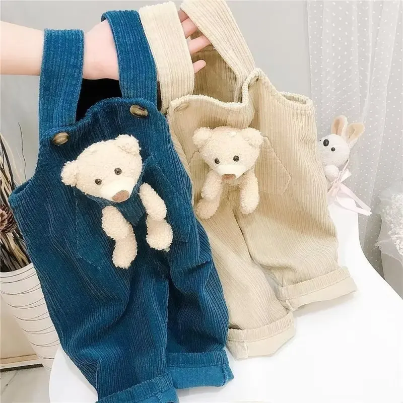 

Spring Jumpsuit Pants for Children Girls Pants for Kids Fashion Little Bear Clothes Cute CartoonTrousers Autumn 2022 2 3 4 T