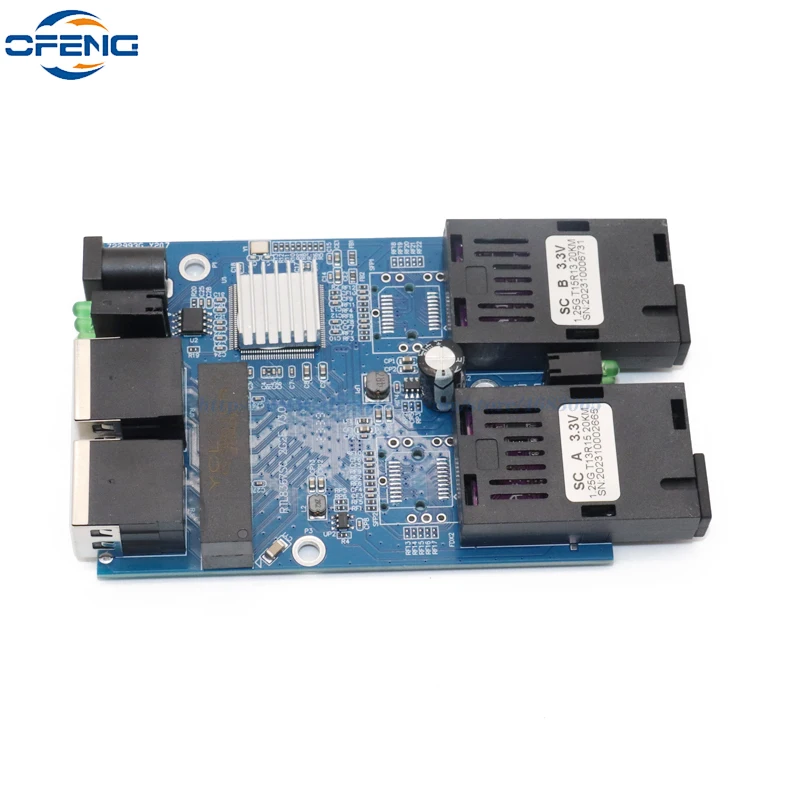 Ethernet-Волоконный коммутатор Gigabit 2 RJ45 UTP SC волоконно-оптический медиа-конвертер 2SC
