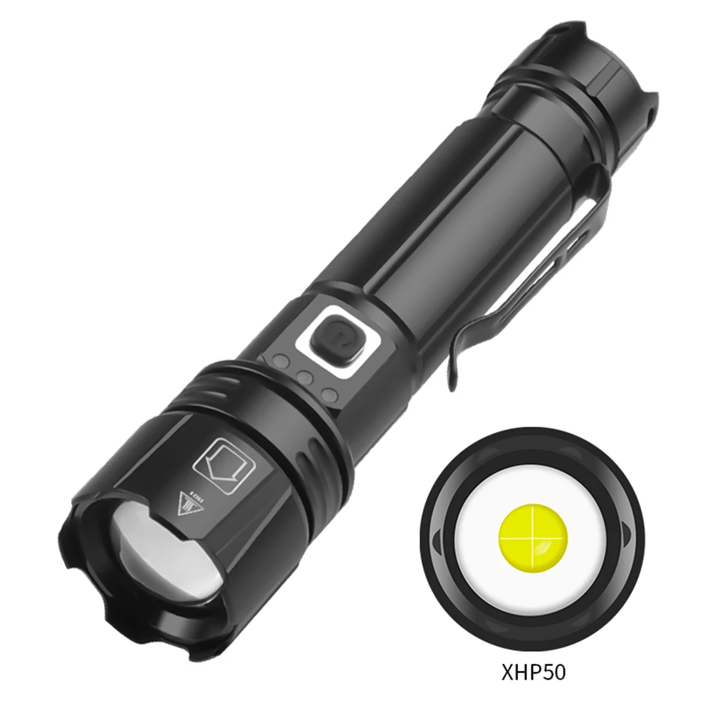 

Portable Torch Lamp Aluminum Alloy Rechargeable Flashlight Telescopic Zoom High Brightness For Outdoor Camping Working Light