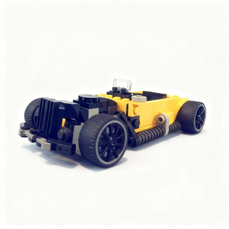 Фото 168 деталей MOC City Champions T-Bucket Hot Rod Модель игрушки Конструктор Архитектурный набор Рождественский подарок Арт-идея из кирпичиков Образовательный DIY №1