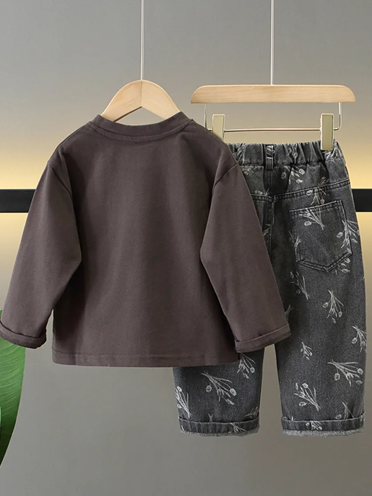 Весенне-осенняя одежда для маленьких мальчиков костюмы модные толстовки с