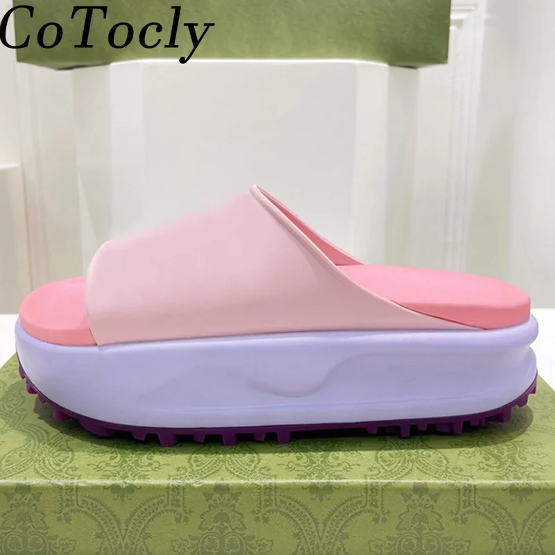 

Thick Sole Slippers Women Casual Holiday Beach Shoes Fashion Comfort Slides Woman Summer Mules Platform Slippers Woman
