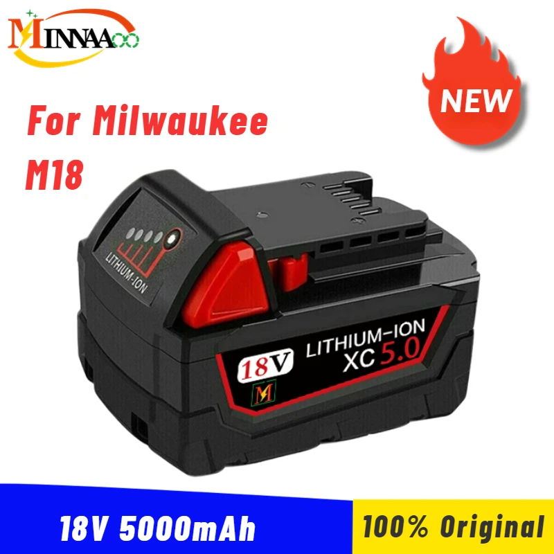 

Original 18V 9.0Ah Replacement Lithium Ion Battery For Milwaukee M18 Power Tool Batteries 48-11-1815 48-11-1850 48-11-1860 Z50