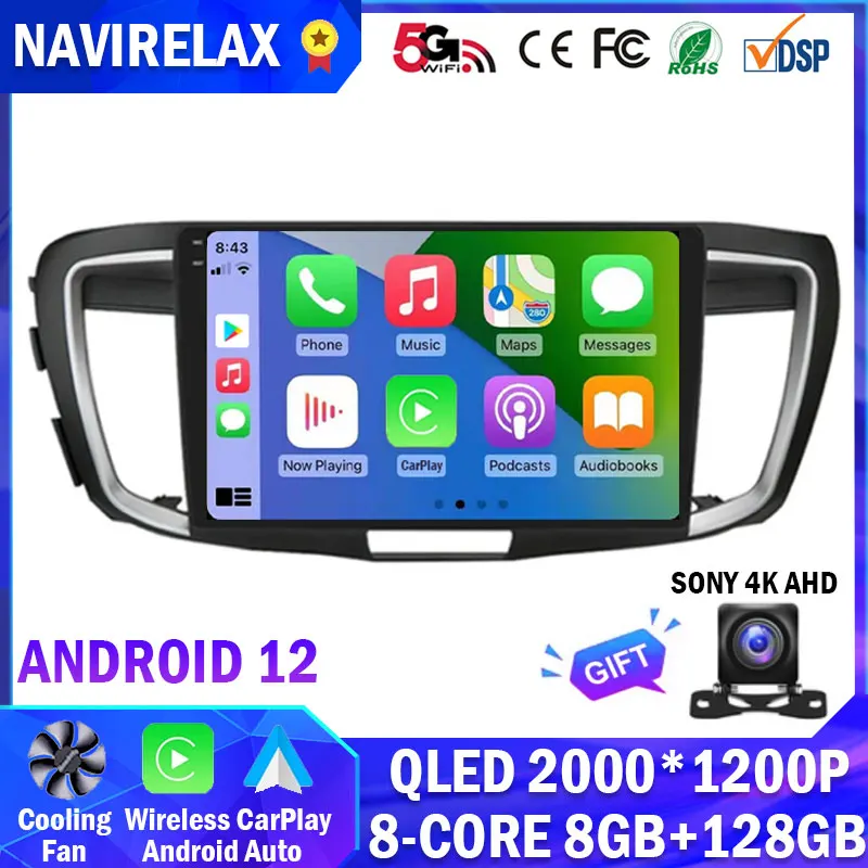 

Автомагнитола для Honda Accord 9 2013-2017, 10 дюймов, Wi-Fi, 4G, QLED, IPS, сенсорный экран, Android 12, мультимедийный плеер, GPS-навигация, Bluetooth