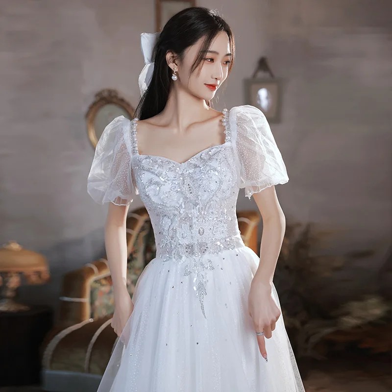 

Женское вечернее платье до пола, элегантное блестящее платье с аппликацией и жемчужными бусинами для выпускного вечера