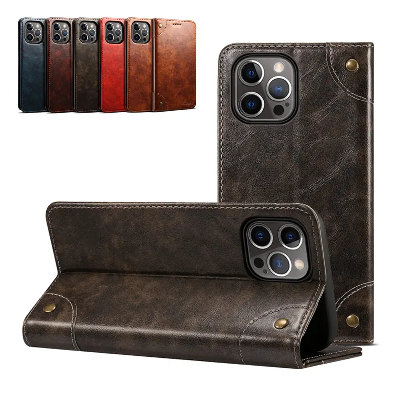 

Luxury Handmade Case For IPhone13 Pro Max Leather Wallet Card Slot Flip Cover For IPhone 11 14 Pro 12 13 Mini XS Max XR 7 8 Plus