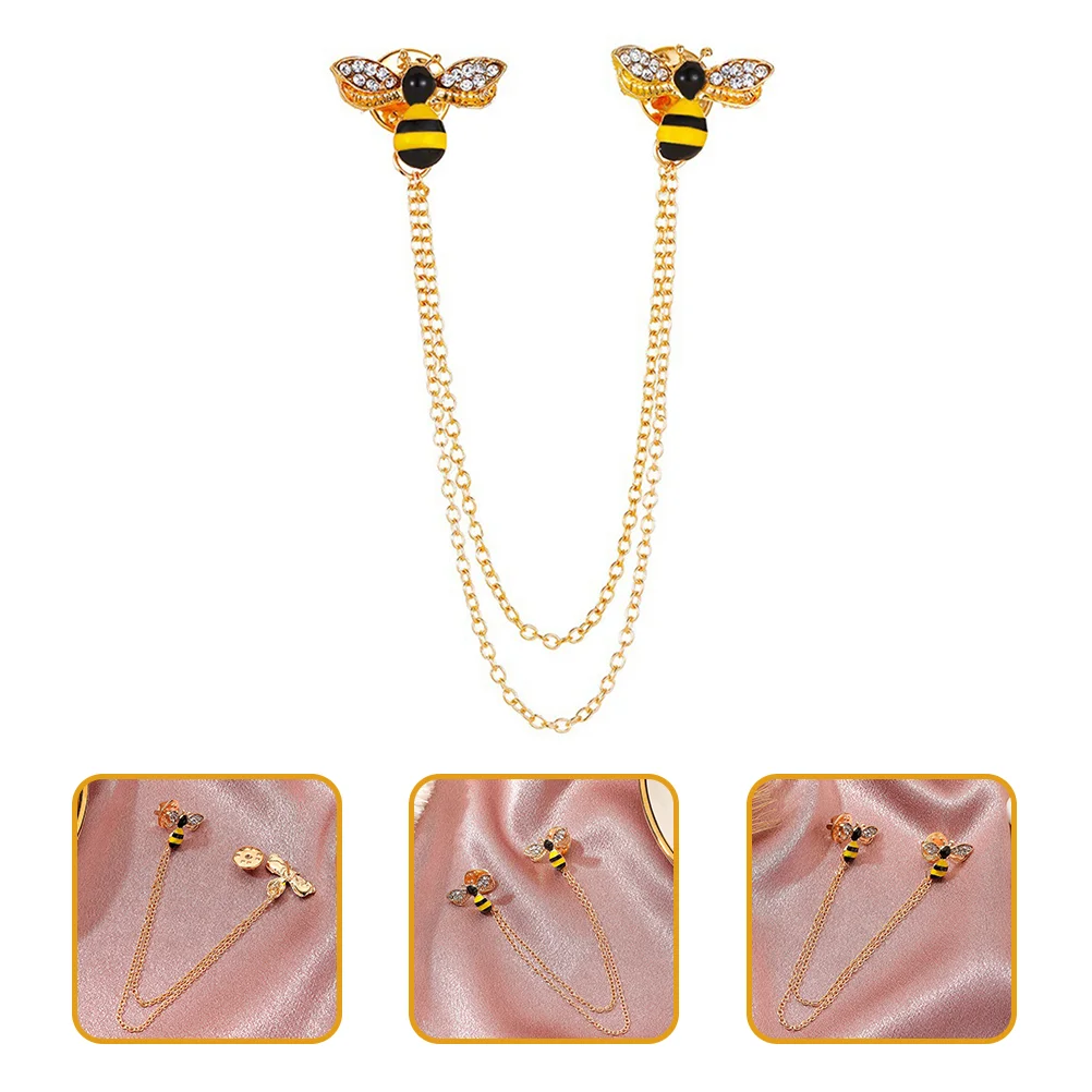 

Collar Pin Lapel Brooch Jewelry Men Chain Scarf Dress Themed Insect Clips Animal Suitsaccessories Suitbrooches Honey Decoration