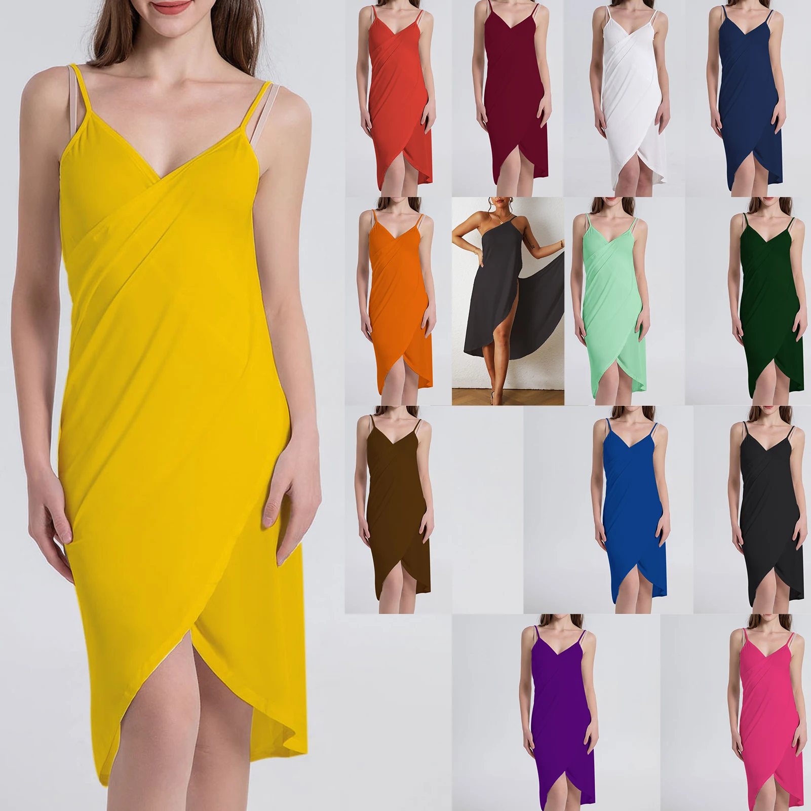 

Однотонное Платье-миди на бретельках с высокой талией, элегантное женское платье на бретельках с открытой спиной, летние шикарные женские платья 2023