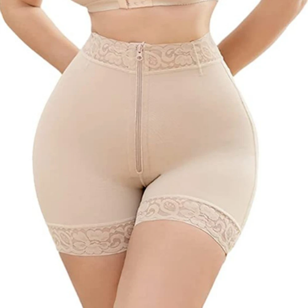 

Women Tummy Control Faja Zipper Sexy Lace Hip Waist Shorts Bodysuits Women Slimming Waist Trimmer Shapewear Bra Lifter Lace