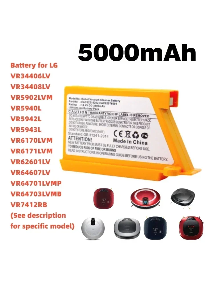 

Батарея для робота-пылесоса LG CS-LVR590VX/CS-LVR594VX 5000mAh