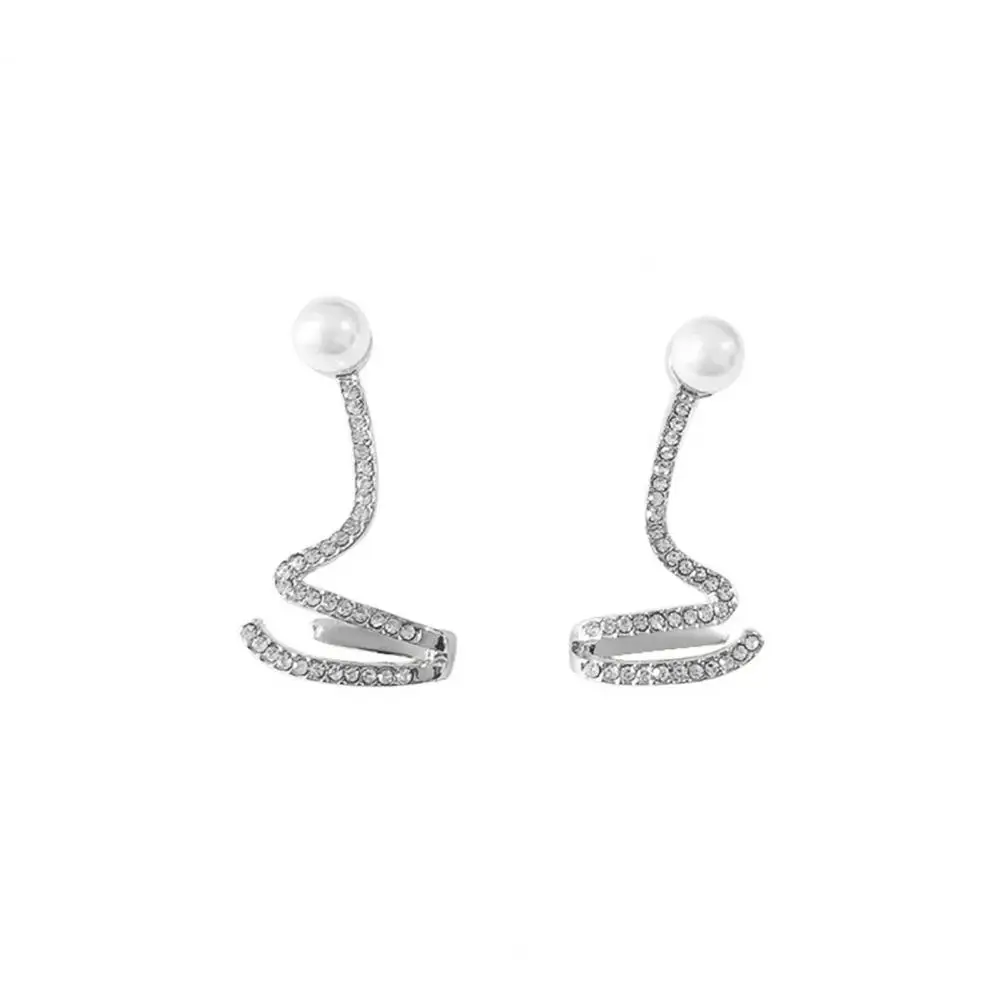 

1 Pair Faux Pearl Earrings Exquisite Alloy Everyday Wear Temperament Long Lasting Ear Studs Eardrop for Dating