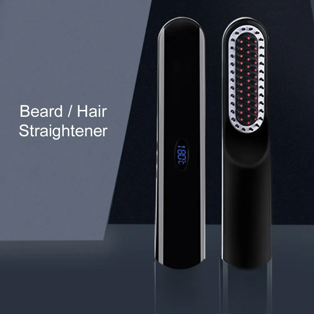 

Wireless Hair Straightening Comb Hair Straightener Brush Portable Hair Bush Hair Styling Tools USB Charging Hot Air Brush