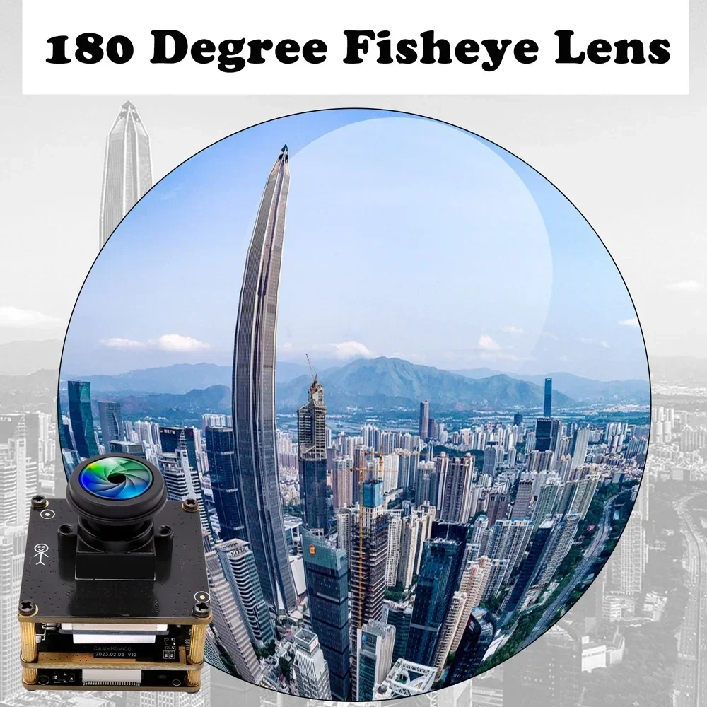 Фото Цифровая 4K USB3.0 веб-камера с объективом Fisheye 180° (60 кадров/с, IMX415) для ПК и ноутбуков, для систем безопасности №4