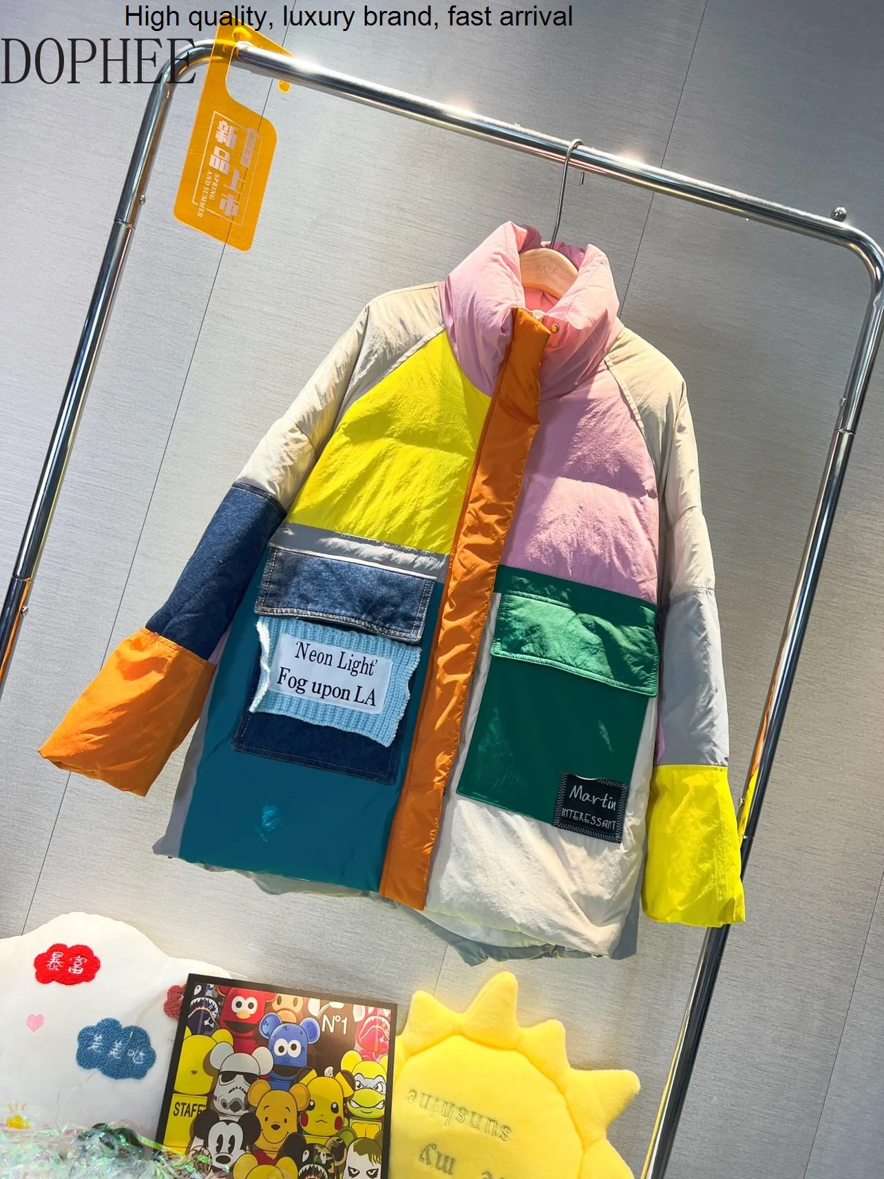 

Трендовое Женское пальто карамельных цветов, новинка 2023, зимняя универсальная утепленная куртка на белом утином пуху, свободная верхняя одежда средней длины