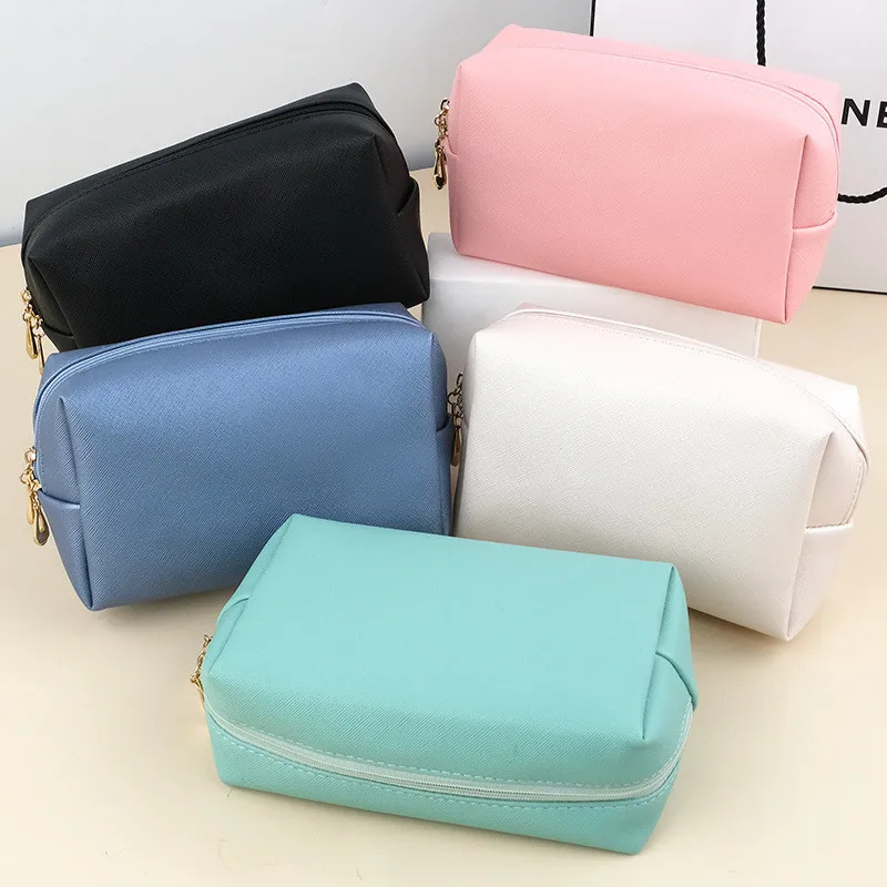 

3 Sizes PU Leather Women's Makeup Bag Casual Waterproof Travel Cosmetic Pouch Toiletry Washing Bag Make Up Organizer Case