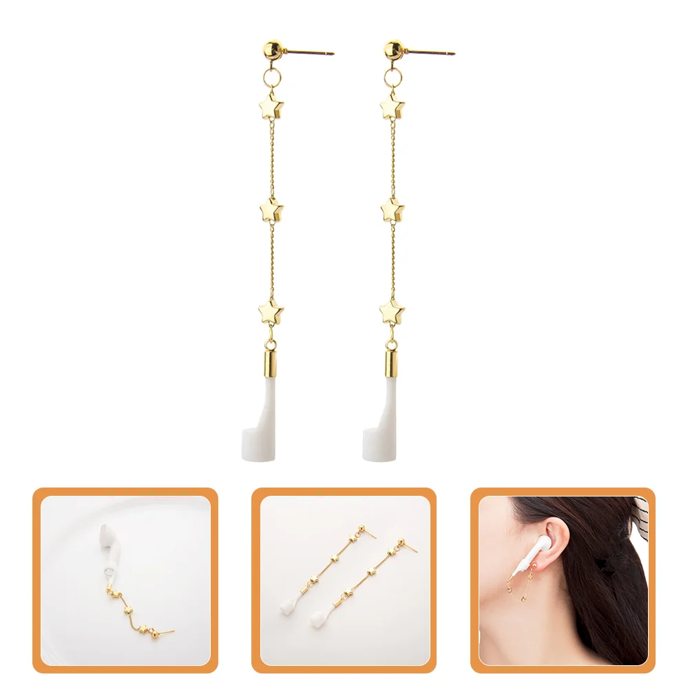 

Earrings Dangle Earphone Drop Women Earring Anti Lost Strap Hanging Decorative Chain Jewelry Dangling Holder Eardrop Ear Alloy