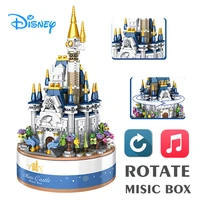 new disney castle music box model creative technical building blocks city bricks toys for children boys gifts kid