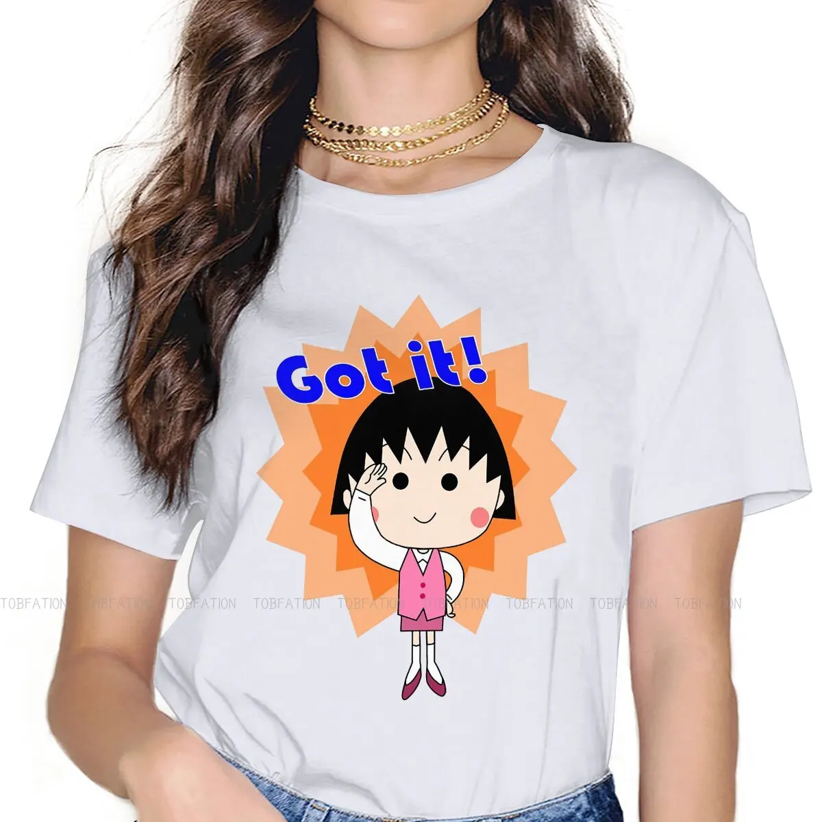

Got It Women Tshirts Chibi Maruko Chan Anime Aesthetic Vintage Female Clothing Loose Cotton Graphic Streetwear