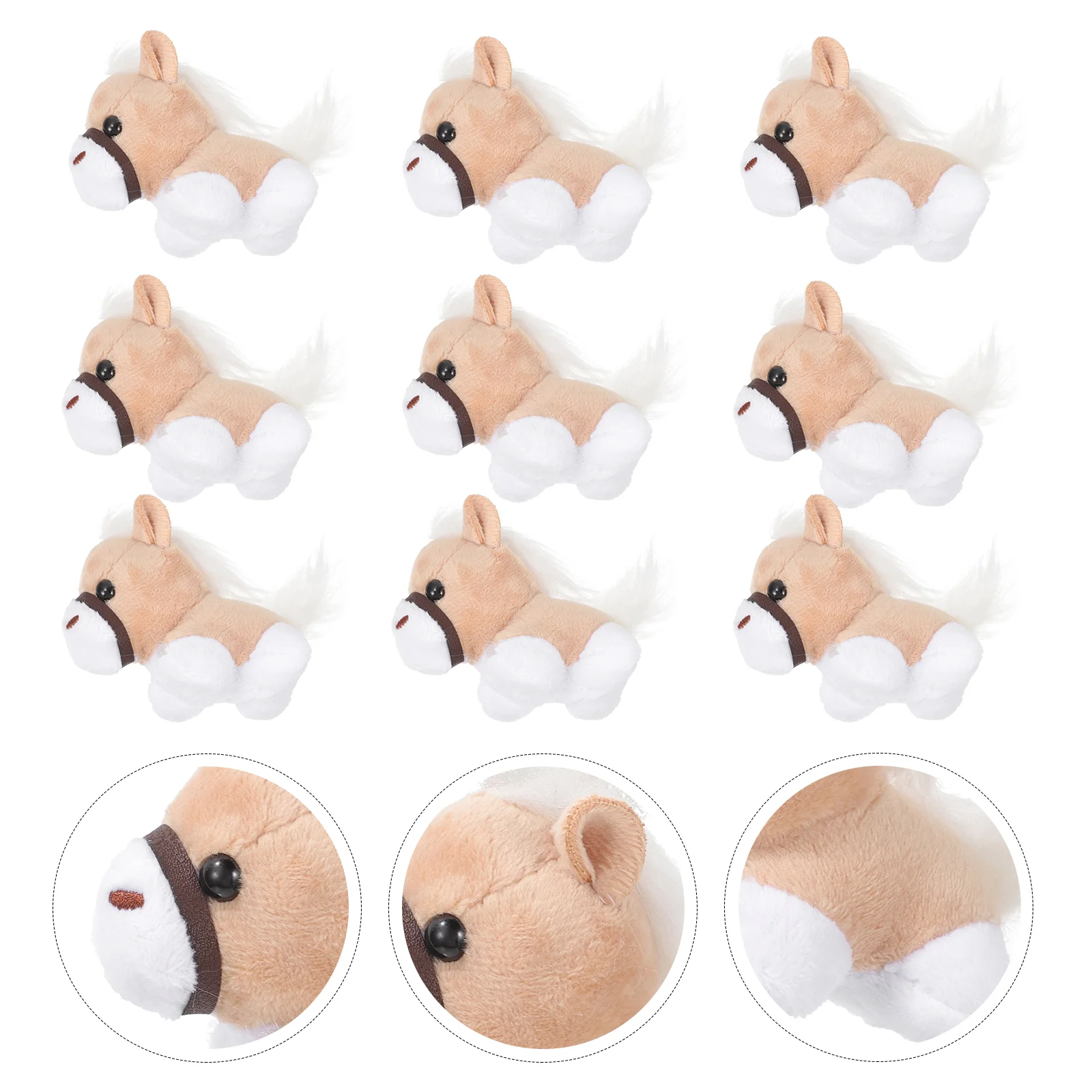 

12 Pcs Pony Toy Horse Plush Car Decor Bags Hanging Pp Cotton Soft Ornaments Cute Purses