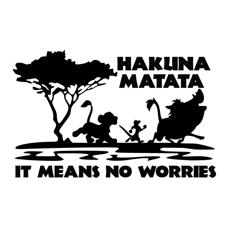 

Виниловые наклейки Hakuna Matata, наклейки на окно автомобиля, украшение Lions King, наклейка для ноутбука, детская комната, мультяшные наклейки на стену, декор, фреска